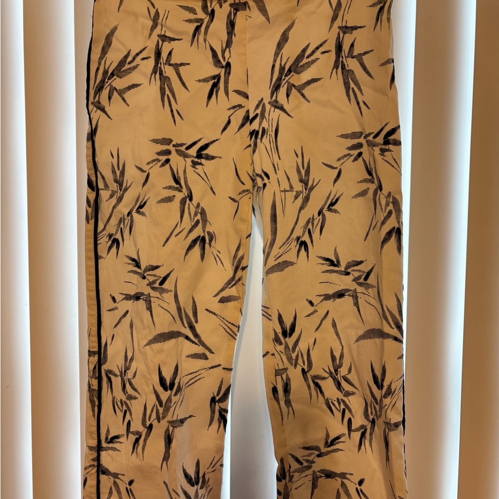 Joseph Ribkoff Beige Leaf Print Chinos